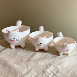 Joie Meow Stackable White Kitty Cat Kitchen Measuring cups 1, 1/2, 1/4 cup